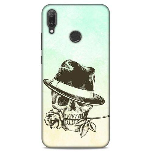 Lopard Huawei Y9 2019 Uyumlu Kılıf Tattoo's (23) Ultra Koruma Kılıfı Çiçekli İskelet