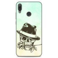 Lopard Huawei Y9 2019 Uyumlu Kılıf Tattoo's (23) Ultra Koruma Kılıfı Çiçekli İskelet