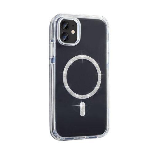 Apple iPhone 11 Kılıf Taşlı Tasarım M-safe Şarj Özellikli Zore Koment Silikon Kapak
