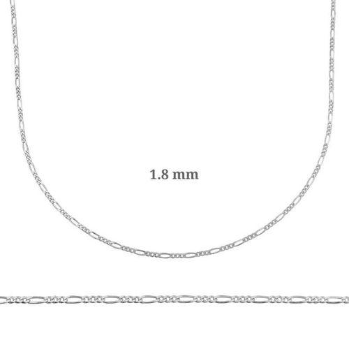 1.8 mm Lucky Life 925 Ayar Gumuss  Figaro Zincir - 0.50 mikron
