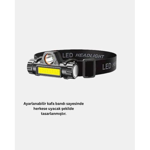 Profesyonel Şarjlı Led Kafa Lambası – Uzun Mesafe + Ortam Aydınlatması