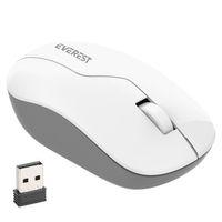 Everest SMW-973 USB Beyaz-Gri 2.4Ghz 1200DPI Kablosuz Optik Mouse 5 Metre Menzilli
