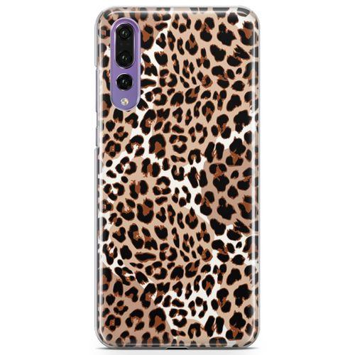 Huawei P20 Pro Kılıf Beyazlı Leopar Arka Kapak Koruma Desenli Full Koruyucu