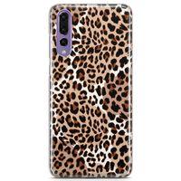 Huawei P20 Pro Kılıf Beyazlı Leopar Arka Kapak Koruma Desenli Full Koruyucu