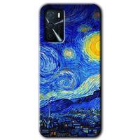 Oppo A16 Kılıf Baskılı Kapak - Starry Night + 5D Tam Kaplayan Cam