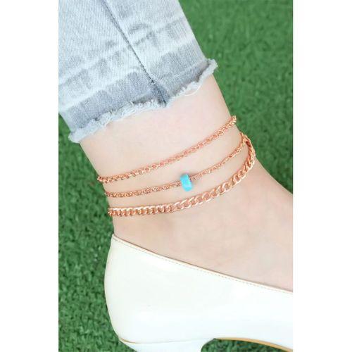 Rose Renk Zincirli Mavi Boncuklu Hal Hal