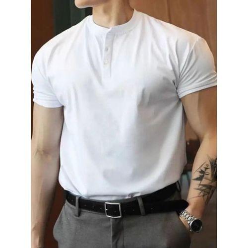 Erkek Kısa Kollu Hakim Yaka önü Düğmeli Viskon Bluz