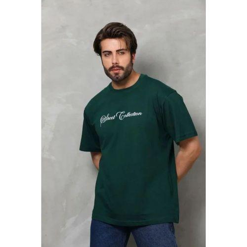 Erkek Baskılı T-Shirt Kısa Kol Bisiklet Yaka Regular Fit Rahat Kalıp Günlük Tişört - Çağla Yeşili