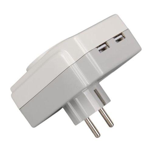 PowerMaster PM-18721 16 Amper - 3680 Watt Tekli Çocuk Korumalı 2 USB'LI 1400 Joule Akım Korumalı Priz