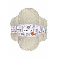 5 Adet Baby One Tüylenmeyen El Örgü İpi Yünü Kırık Beyaz K019