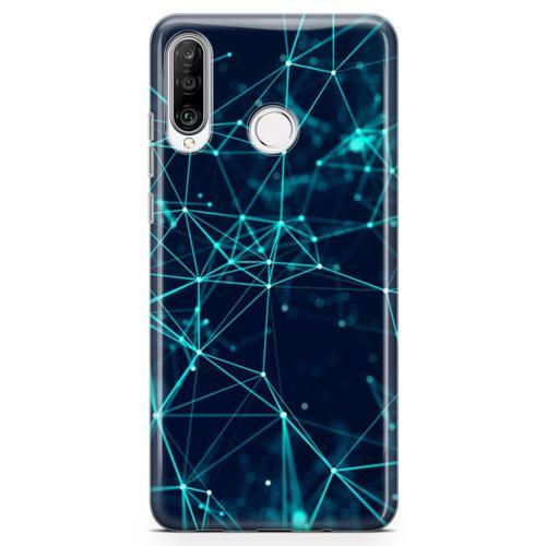 Huawei P30 Lite Kılıf Yeşil Ağ Arka Kapak Koruma Desenli Full Koruyucu