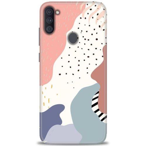 Samsung Galaxy M11 Kılıf HD Baskılı Kılıf - Yaprak ve Benekler + Tam Ekran Koruyucu