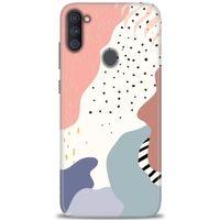 Samsung Galaxy M11 Kılıf HD Baskılı Kılıf - Yaprak ve Benekler + Tam Ekran Koruyucu