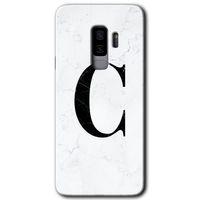 Potkal Hediye Fabrikası Samsung Galaxy S9 Plus Kılıf HD Desen Baskılı Arka Kapak - Beyaz Mermer Desenli C Harfi
