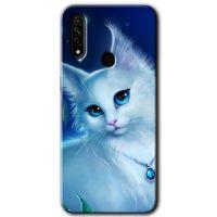 MRCİLETİSİM Oppo A31 Kılıf Baskılı Kapak - Cat Glance + 5D Tam Kaplayan Cam