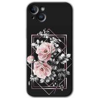 Potkal Hediye Fabrikası iPhone 14 Kılıf HD Desen Baskılı Arka Kapak - Retro Çiçek 1