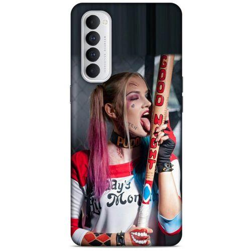 Oppo Reno 4 Pro Uyumlu Kılıf Harley Quinn (23) Ultra Koruma Kılıfı Kırmızı-menekşe