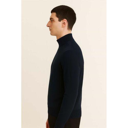 Fincher Yarım Balıkçı Regular Fit Boğazlı Erkek Kazak - Lacivert