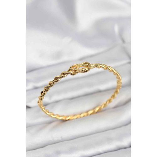 Düğüm Model Pirinç Gold Renk Kadın Kelepçe Bileklik