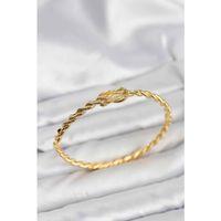 Düğüm Model Pirinç Gold Renk Kadın Kelepçe Bileklik