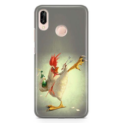 Huawei P20 Lite Kılıf Çılgın Tavuk Arka Kapak Koruma Desenli Full Koruyucu