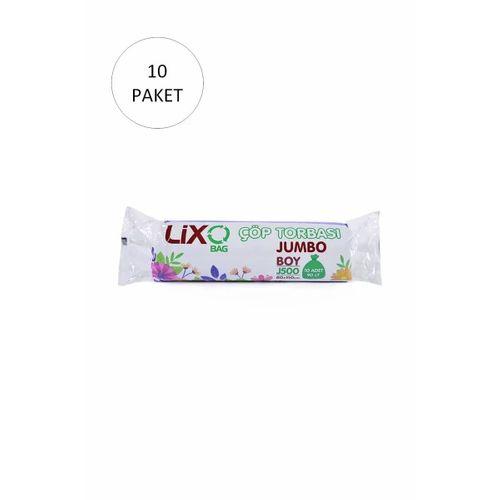 J-500 Jumbo Boy Çöp Torbası 80 x 110 cm 10 Lu Rulo x 10 Paket = 100 Adet (Siyah)