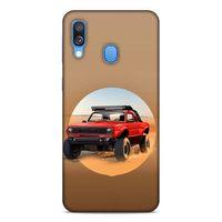 Lopard Samsung Galaxy A40 Uyumlu Kılıf PickUpX (39) Liquid Crystal Kılıf Kırmızı Siyah