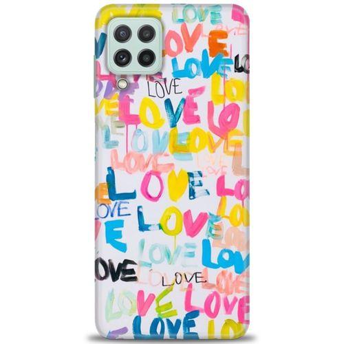 Samsung Galaxy M32 Kılıf HD Baskılı Kılıf - Love Love + Tam Ekran Koruyucu