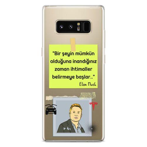 Samsung Galaxy Note 8 Kılıf Caps-Elon Musk Arka Kapak Koruma Desenli Full Koruyucu
