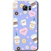 MRCİLETİSİM MRCİLETİSİM Samsung Galaxy Note 5 Kılıf HD Desen Baskılı Arka Kapak + Temperli Cam - Coffee Cake