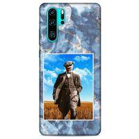 Huawei P30 Pro Kılıf Atatürk (19) Kılıfları Mavi Mermer