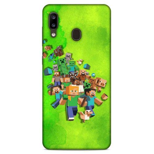 Lopard Samsung Galaxy A20 Uyumlu Kılıf PiXel (28) Arka Kapak Steve Karakter