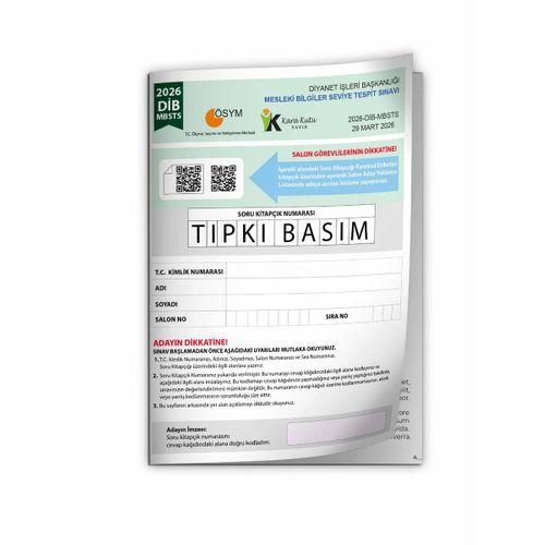 2026 DİB-MBSTS ÖSYM Tıpkı Basım Çıkmış Soru Kitapçığı Video/PDF Çözümlü Türkiye Geneli