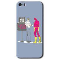 MRCİLETİSİM iPhone 5s Kılıf HD Desen Baskılı Arka Kapak + Temperli Cam - Hız Limiti