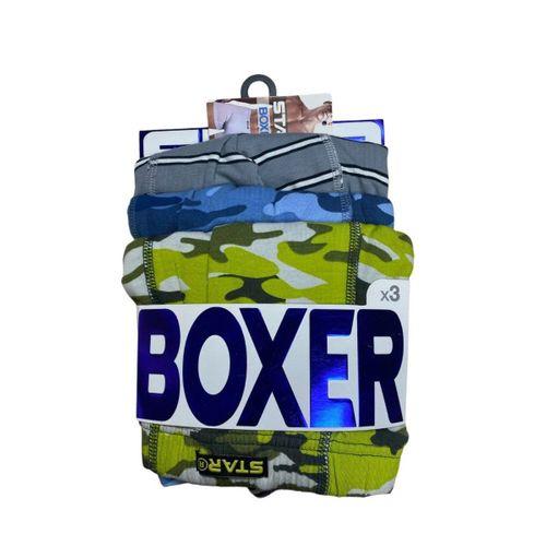 Star 106 Desenli Pamuklu Kemer Likralı 3'lü Boxer