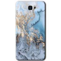 Galaxy J7 Prime Kılıf HD Desen Baskılı Arka Kapak - Eski Mermer + Kırılmaz Cam