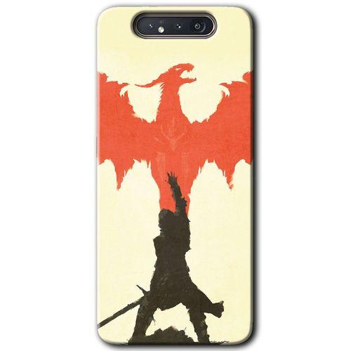 Samsung Galaxy A80 Kılıf Baskılı Kapak - Dragon Hunter 1 + 5D Tam Kaplayan Cam