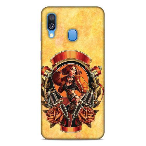 Lopard Samsung Galaxy A40 Uyumlu Kılıf Tattoo's (15) Antişok Kılıf Kadın Dövmeleri