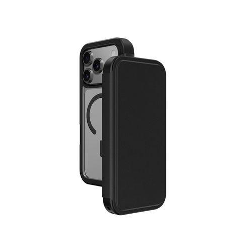 Apple iPhone 17 Pro PU Kartlıklı Kapaklı Amazingthing Glamour Foilo Serisi Kılıf