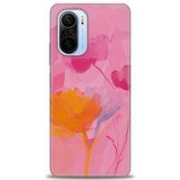 Xiaomi Poco F3 Kılıf HD Baskılı Kılıf - Turuncu Pembe + Tam Ekran Koruyucu