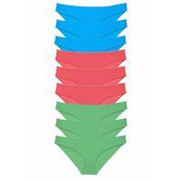 9 adet Süper Eko Set Likralı Kadın Slip Külot Yeşil Fuşya Mavi