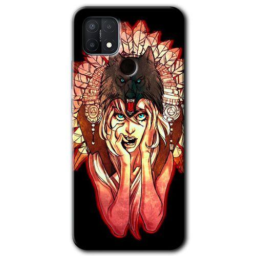 Oppo A15s Kılıf HD Desen Baskılı Arka Kapak - Kurt Kız