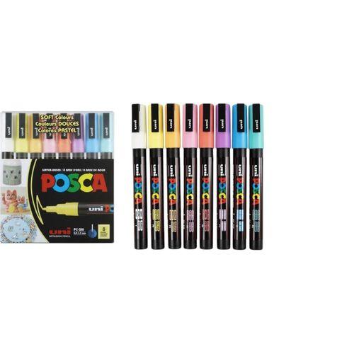 UNİBALL POSCA 0.9-1.3 SU BAZLI POSTER MARKÖRÜ SOFT RENK 8 'Lİ