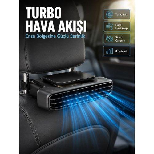 Aroma Hazneli Araç Koltuk Başlığı Fanı 5 Kademeli Güçlü Hava Akışı Sunan Soğutucu