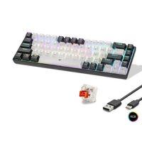 Gaming Mekanik Klavye Tri Mod Rgb Red Switch - Beyaz Siyah MF1703W