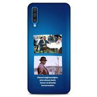 Samsung Galaxy A50 Kılıf Atatürk (6) Silikon Kılıf Koyu Mavi