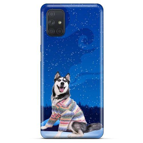 Samsung Galaxy M51 Kılıf Köpek Kıyafetleri (45) Liquid Air Kılıf Husky Renkli Süveter