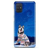 Samsung Galaxy M51 Kılıf Köpek Kıyafetleri (45) Liquid Air Kılıf Husky Renkli Süveter