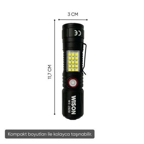 Ws-2828 1000 Lümen Mıknatıslı Usb Şarjlı El Feneri