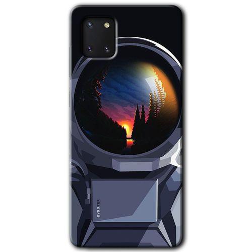 Samsung Galaxy A81 Kılıf Baskılı Kapak - Astronot + 5D Tam Kaplayan Cam